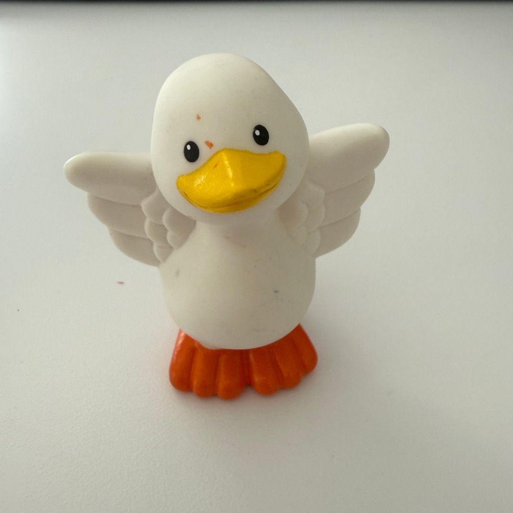 Fisher Price Little People‎ White Duck with Duckling 2003 Mattel Vintage  0407TL
